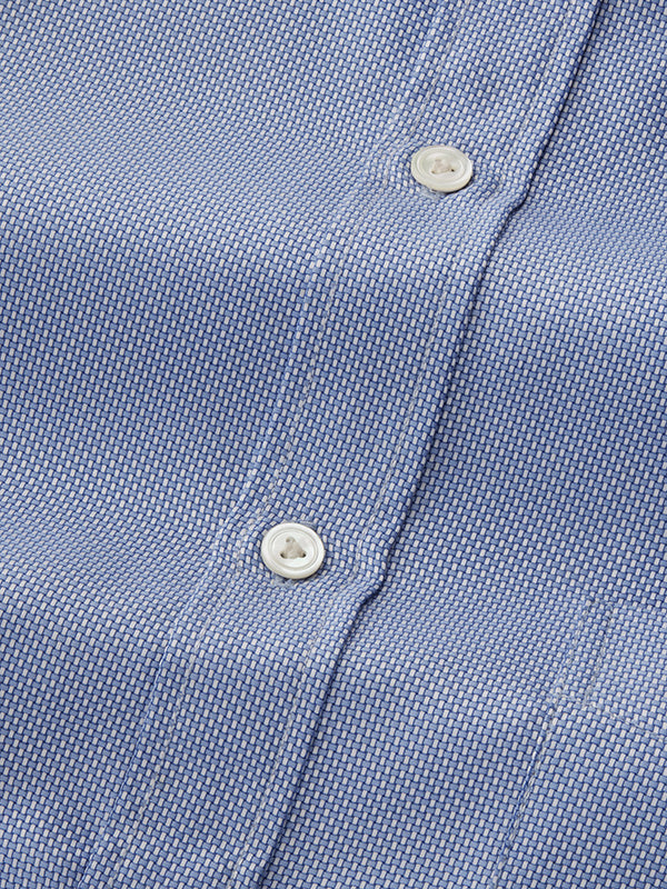 Cione Blue Solid Full Sleeve Single Cuff Classic Fit Classic Formal Two Ply Mercerized Cotton Shirt