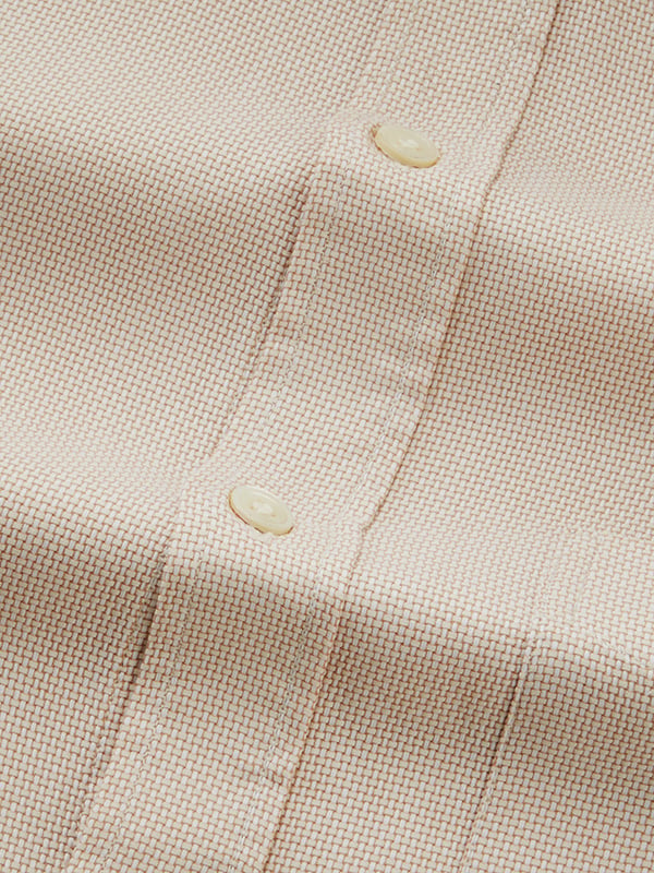 Cione Cream Solid Full Sleeve Single Cuff Classic Fit Classic Formal Two Ply Mercerized Cotton Shirt