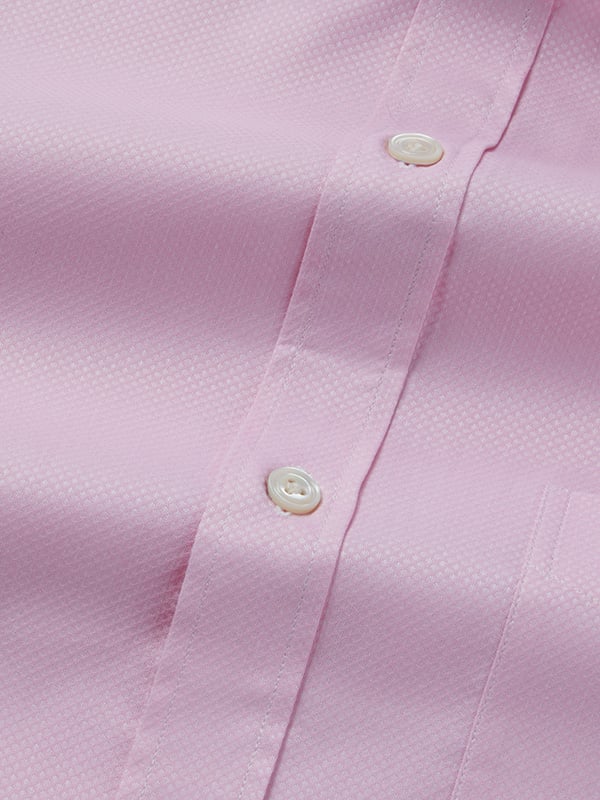 Cione Pink Solid Full Sleeve Single Cuff Classic Fit Classic Formal Two Ply Mercerized Cotton Shirt