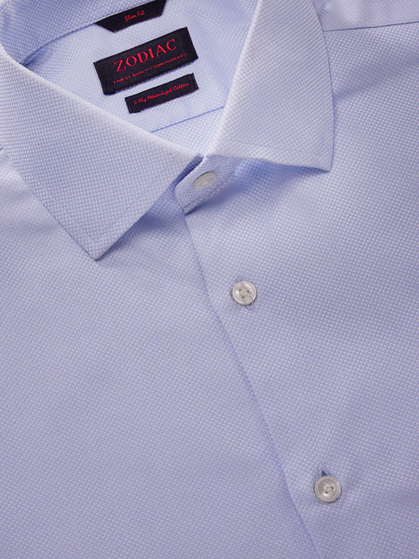 Cione Sky Solid Full Sleeve Single Cuff Slim Fit Classic Formal Two Ply Mercerized Cotton Shirt