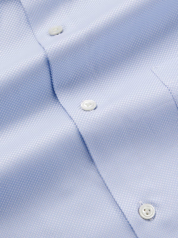 Cione Sky Solid Full Sleeve Double Cuff Tailored Fit Classic Formal Two Ply Mercerized Cotton Shirt