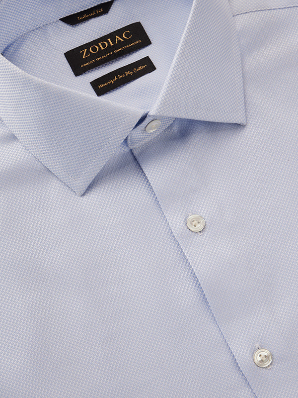 Cione Sky Solid Full Sleeve Single Cuff Tailored Fit Classic Formal Two Ply Mercerized Cotton Shirt