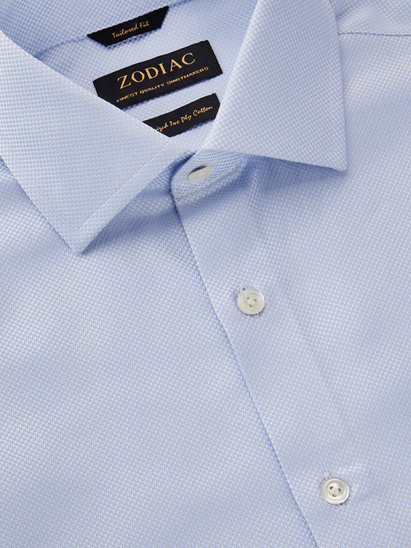 Cione Sky Solid Full Sleeve Single Cuff Tailored Fit Classic Formal Two Ply Mercerized Cotton Shirt