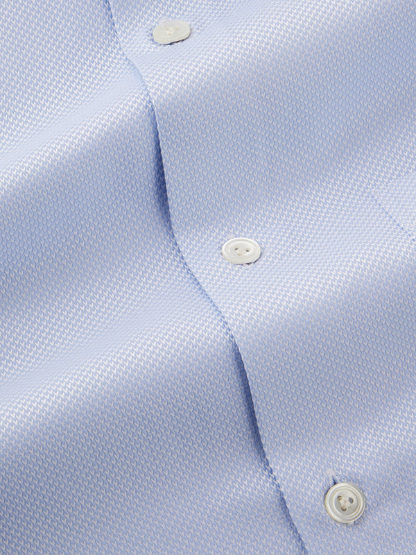 Cione Sky Solid Full Sleeve Single Cuff Tailored Fit Classic Formal Two Ply Mercerized Cotton Shirt