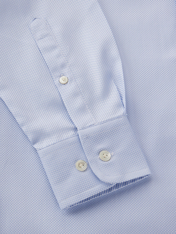 Cione Sky Solid Full Sleeve Single Cuff Tailored Fit Classic Formal Two Ply Mercerized Cotton Shirt