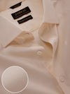 Cione Cream Solid Full Sleeve Single Cuff Tailored Fit Classic Formal Two Ply Mercerized Cotton Shirt