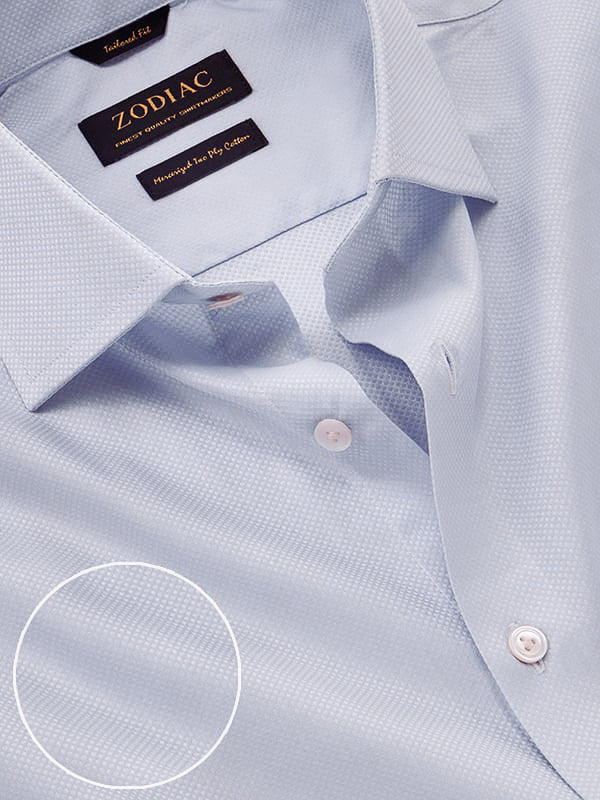 Cione Sky Solid Full Sleeve Single Cuff Tailored Fit Classic Formal Two Ply Mercerized Cotton Shirt