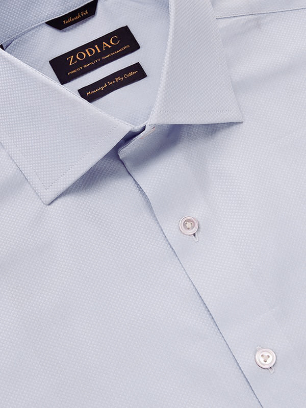 Cione Sky Solid Full Sleeve Single Cuff Tailored Fit Classic Formal Two Ply Mercerized Cotton Shirt