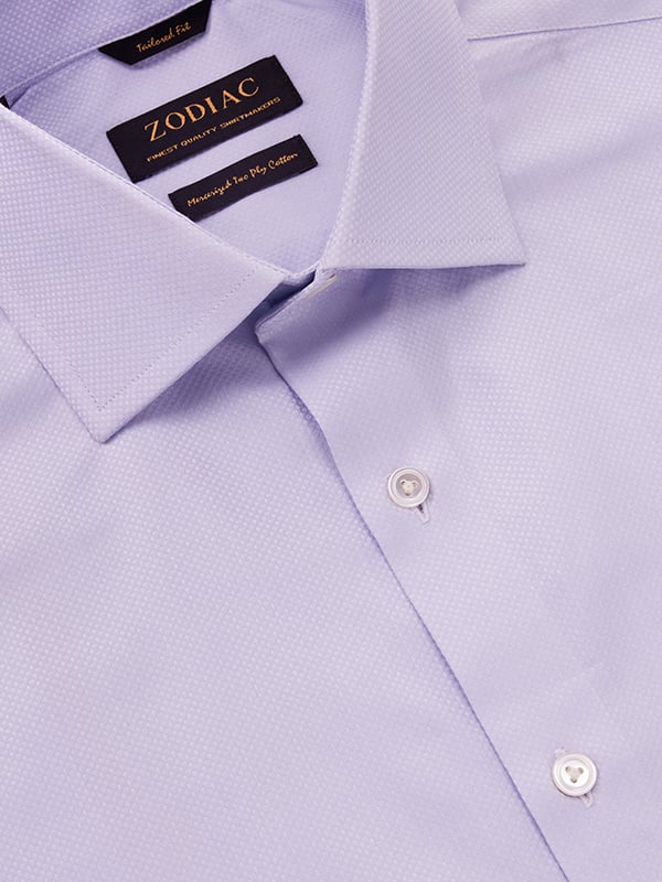 Cione Sky Solid Full Sleeve Single Cuff Tailored Fit Classic Formal Two Ply Mercerized Cotton Shirt