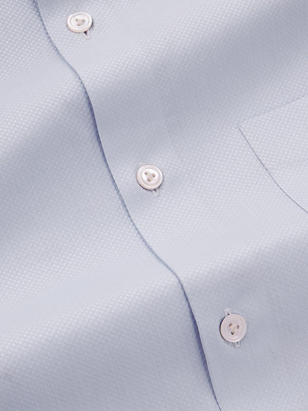 Cione Sky Solid Full Sleeve Single Cuff Tailored Fit Classic Formal Two Ply Mercerized Cotton Shirt