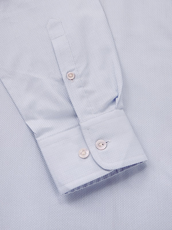 Cione Sky Solid Full Sleeve Single Cuff Tailored Fit Classic Formal Two Ply Mercerized Cotton Shirt