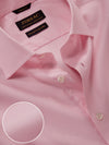 Cione Pink Solid Half Sleeve Tailored Fit Classic Formal Two Ply Mercerized Cotton Shirt