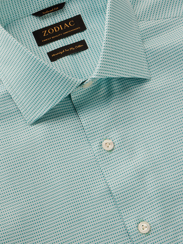 Cione Aqua Solid Full Sleeve Single Cuff Tailored Fit Classic Formal Two Ply Mercerized Cotton Shirt