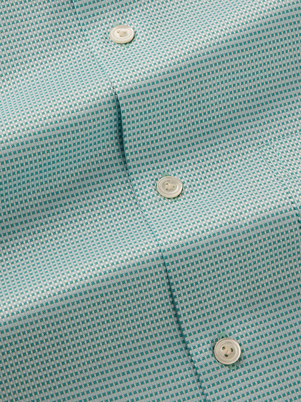 Cione Aqua Solid Full Sleeve Single Cuff Tailored Fit Classic Formal Two Ply Mercerized Cotton Shirt