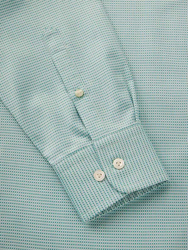 Cione Aqua Solid Full Sleeve Single Cuff Tailored Fit Classic Formal Two Ply Mercerized Cotton Shirt