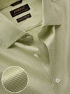 Cione Olive Solid Full Sleeve Single Cuff Tailored Fit Classic Formal Two Ply Mercerized Cotton Shirt