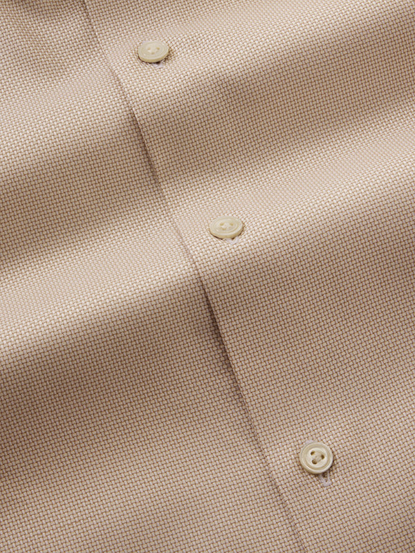Cione Cream Solid Full Sleeve Single Cuff Tailored Fit Classic Formal Two Ply Mercerized Cotton Without Pocket Shirt