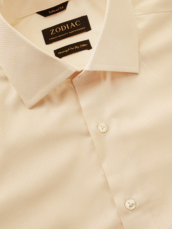 Cione Cream Solid Full Sleeve Single Cuff Tailored Fit Classic Formal Two Ply Mercerized Cotton Without Pocket Shirt