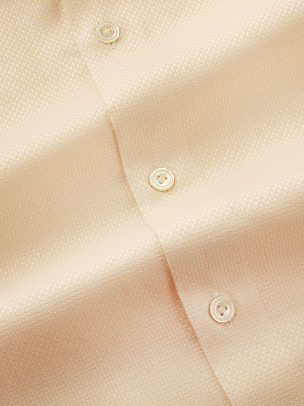Cione Cream Solid Full Sleeve Single Cuff Tailored Fit Classic Formal Two Ply Mercerized Cotton Without Pocket Shirt