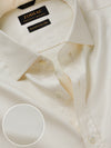 Cione Cream Solid Full Sleeve Double Cuff Classic Fit Classic Formal Two Ply Mercerized Cotton Shirt