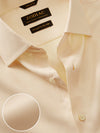 Cione Cream Solid Full Sleeve Single Cuff Tailored Fit Classic Formal Two Ply Mercerized Cotton Without Pocket Shirt