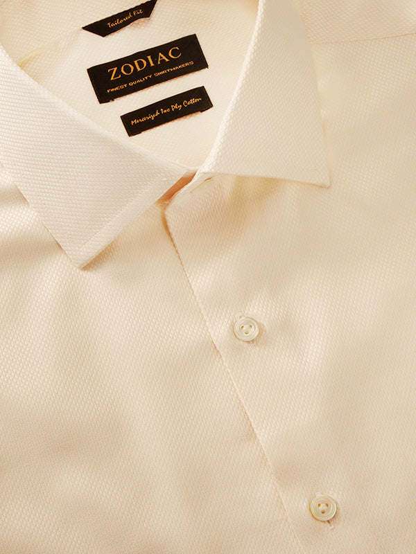 Cione Cream Solid Full Sleeve Single Cuff Tailored Fit Classic Formal Two Ply Mercerized Cotton Without Pocket Shirt