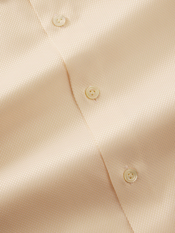 Cione Cream Solid Full Sleeve Single Cuff Tailored Fit Classic Formal Two Ply Mercerized Cotton Without Pocket Shirt