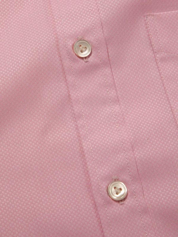 Cione Pink Solid Full Sleeve Double Cuff Classic Fit Classic Formal Two Ply Mercerized Cotton Shirt