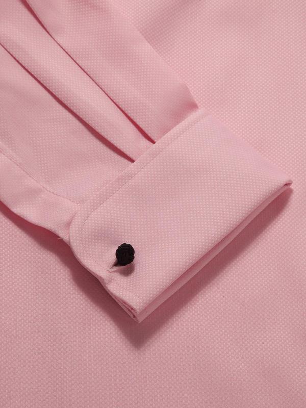 Cione Pink Solid Full Sleeve Double Cuff Classic Fit Classic Formal Two Ply Mercerized Cotton Shirt