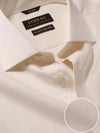 Cione Cream Solid Full Sleeve Double Cuff Tailored Fit Classic Formal Two Ply Mercerized Cotton Shirt