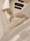 Cione Cream Solid Full Sleeve Single Cuff Classic Fit Classic Formal Two Ply Mercerized Cotton Shirt