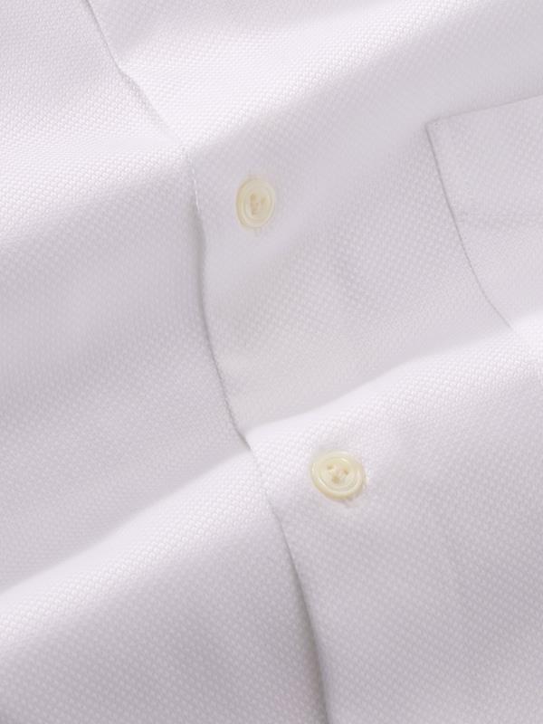 Cione White Solid Full Sleeve Single Cuff Slim Fit Classic Formal Two Ply Mercerized Cotton Shirt