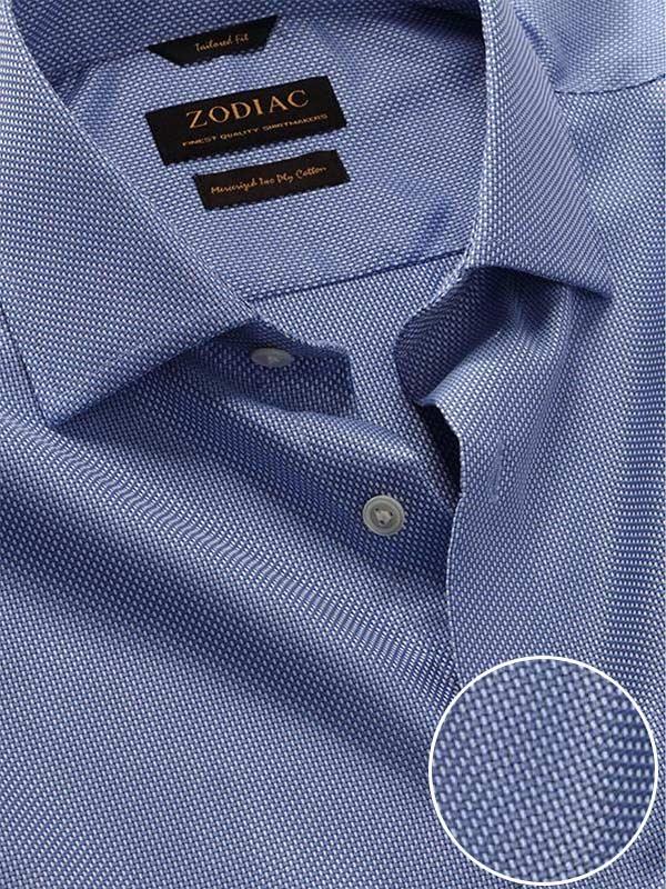 Cione Blue Check Full Sleeve Single Cuff Tailored Fit Classic Formal Two Ply Mercerized Cotton Shirt