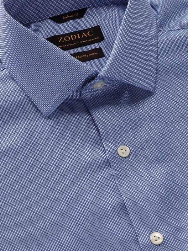 Cione Blue Check Full Sleeve Single Cuff Tailored Fit Classic Formal Two Ply Mercerized Cotton Shirt