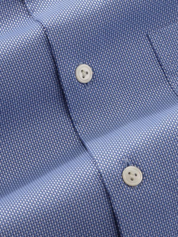 Cione Blue Check Full Sleeve Single Cuff Tailored Fit Classic Formal Two Ply Mercerized Cotton Shirt