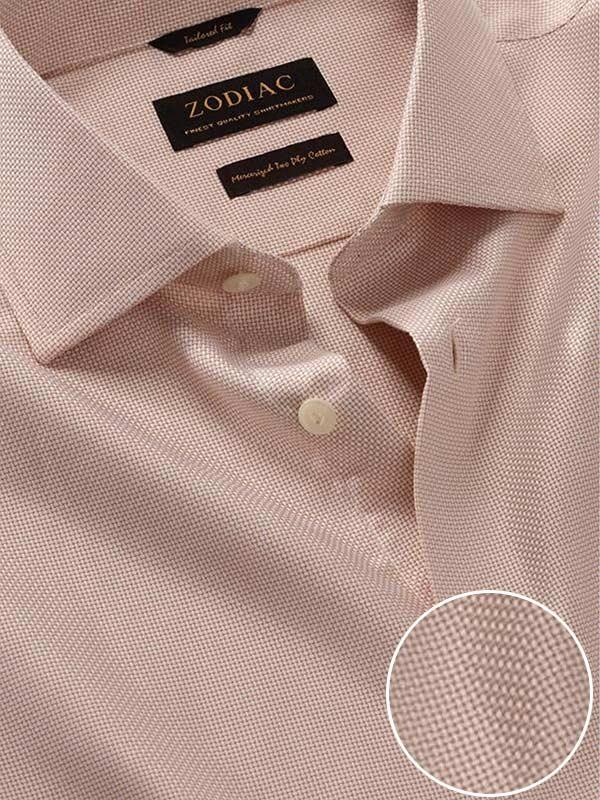 Cione Cream Check Full Sleeve Single Cuff Tailored Fit Classic Formal Two Ply Mercerized Cotton Shirt