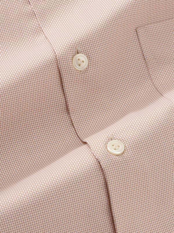 Cione Cream Check Full Sleeve Single Cuff Tailored Fit Classic Formal Two Ply Mercerized Cotton Shirt