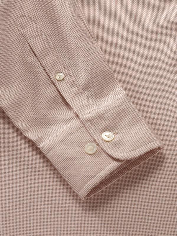 Cione Cream Check Full Sleeve Single Cuff Tailored Fit Classic Formal Two Ply Mercerized Cotton Shirt