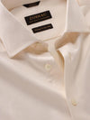 Cione Cream Check Full Sleeve Single Cuff Tailored Fit Classic Formal Two Ply Mercerized Cotton Shirt