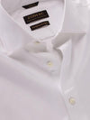 Cione White Check Full Sleeve Single Cuff Tailored Fit Classic Formal Two Ply Mercerized Cotton Shirt