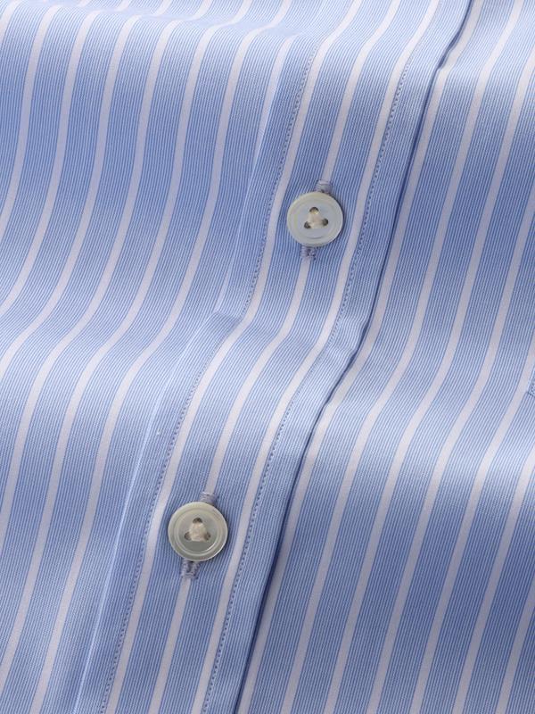 Bankers Sky Striped Full sleeve double cuff Classic Fit Classic Formal Cotton Shirt