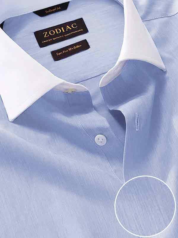 Bankers Medium Blue Solid Full sleeve single cuff Tailored Fit Classic Formal Cotton Shirt