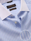 Bankers Sky Striped Full sleeve single cuff Tailored Fit Classic Formal Cotton Shirt
