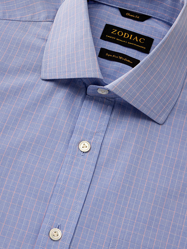 Cricoli Sky Check Full Sleeve Single Cuff Classic Fit Classic Formal Super Fine Cotton Shirt