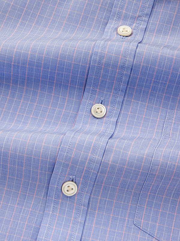 Cricoli Sky Check Full Sleeve Single Cuff Classic Fit Classic Formal Super Fine Cotton Shirt