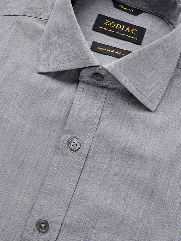 Cricoli D.Grey Solid Full Sleeve Single Cuff Classic Fit Classic Formal Super Fine Cotton Shirt