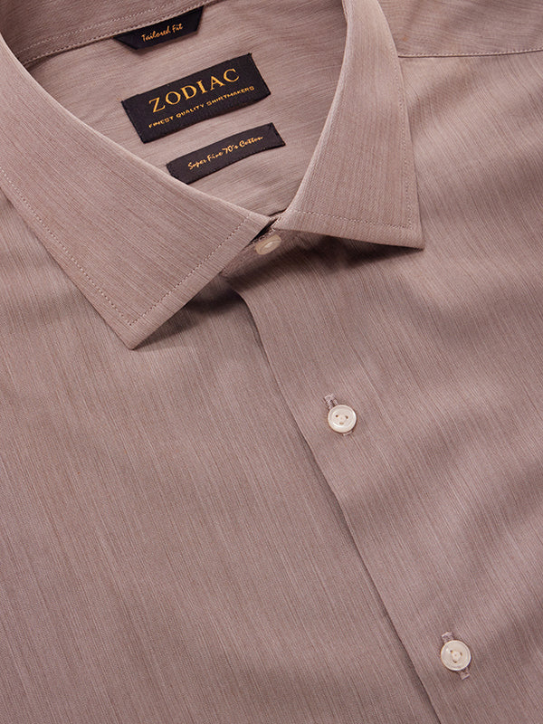 Cricoli Biscuit Cream Solid Full Sleeve Single Cuff Tailored Fit Classic Formal Super Fine Cotton Shirt