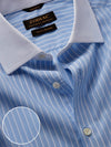 Cricoli Sky Striped Full Sleeve Double Cuff Tailored Fit Classic Formal Super Fine Cotton Shirt