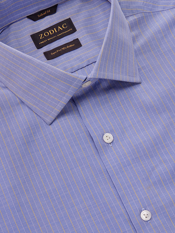 Cricoli Sky Striped Full Sleeve Single Cuff Tailored Fit Classic Formal Super Fine Cotton Shirt