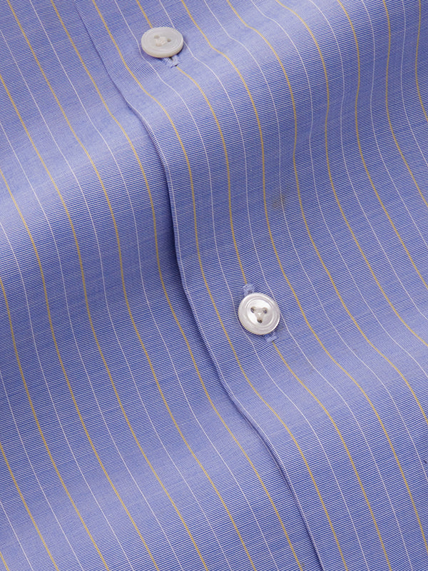 Cricoli Sky Striped Full Sleeve Single Cuff Tailored Fit Classic Formal Super Fine Cotton Shirt
